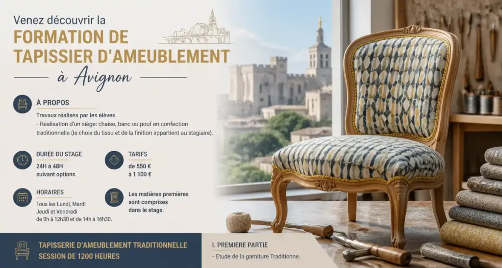 Venez découvrir la formation de tapissier d&rsquo;ameublement à Avignon