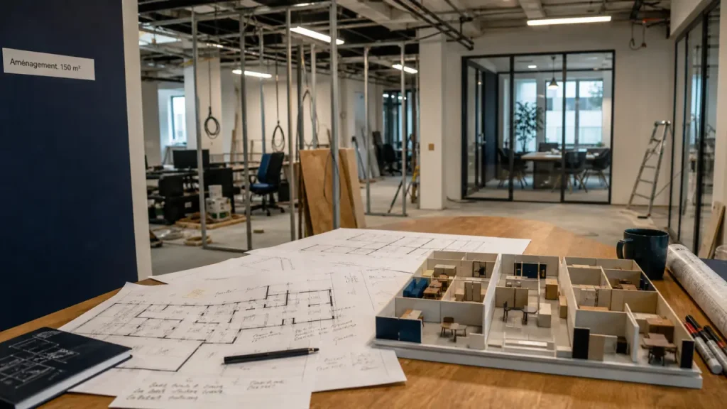 Aménagement professionnel : un espace bien pensé pour travailler, collaborer et rester aux normes