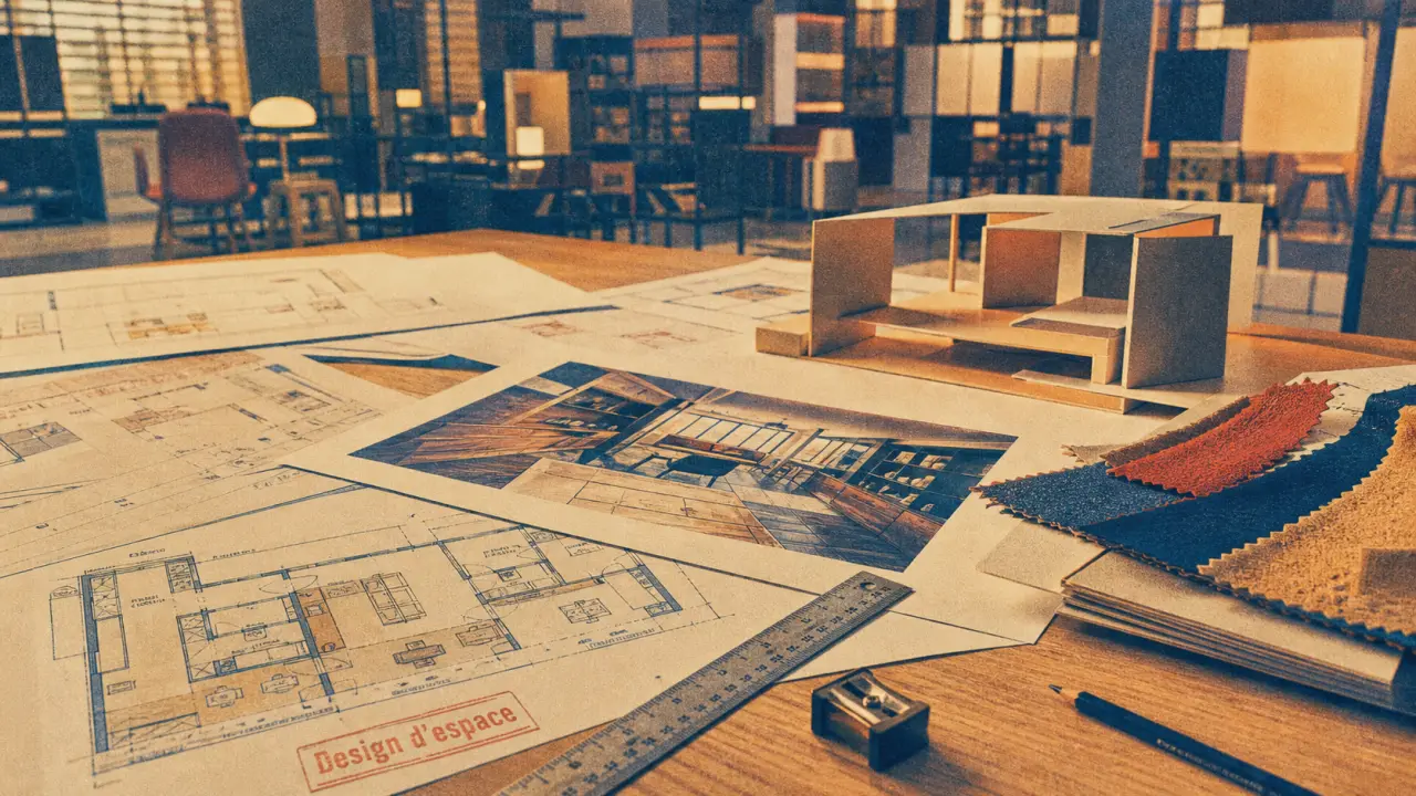 Design d’espace : plans, maquette et rendu 3D pour usages, volumes et flux