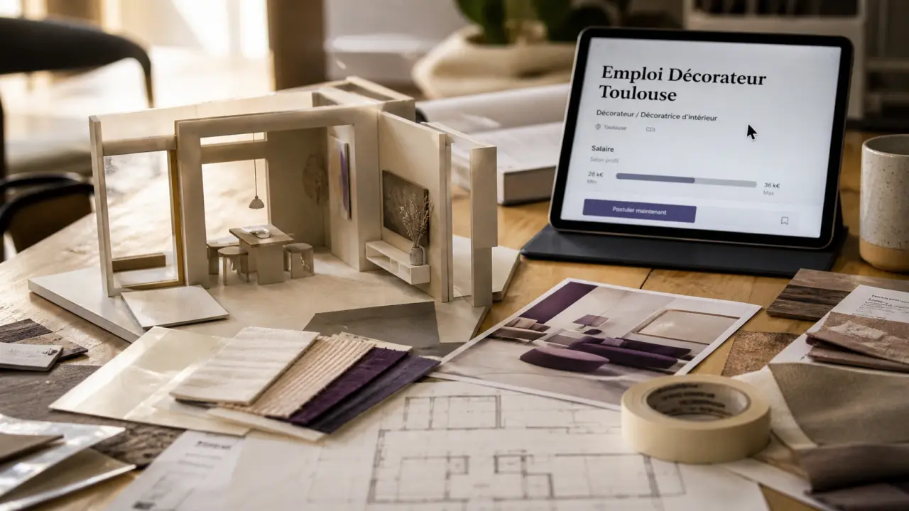 emploi decorateur toulouse : maquette et salaire sur écran