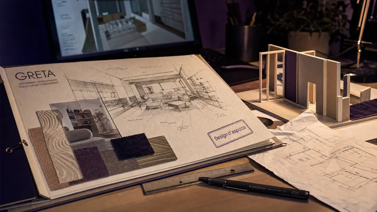 Formation décorateur intérieur GRETA : dossier de candidature, plan et maquette
