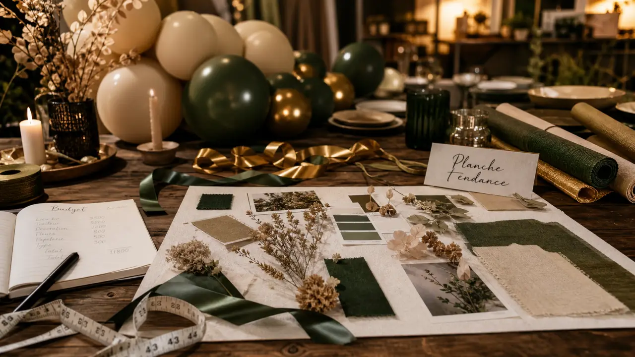 Planche tendance pour la formation decoration evenementielle en atelier