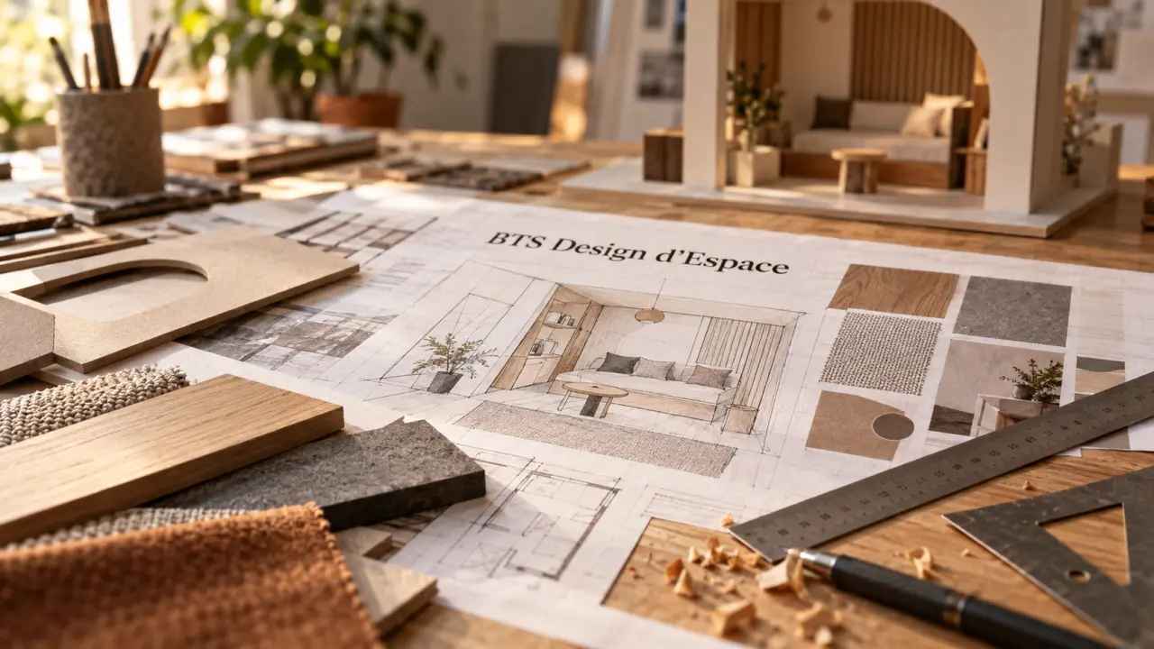 BTS architecture d intérieur : plan d’aménagement, matériaux et maquette