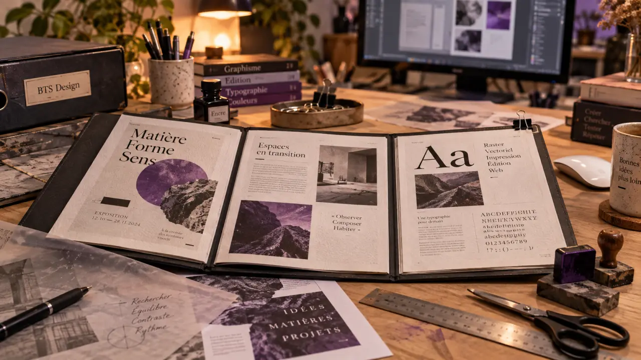 bts design graphique alternance, vérification diplôme, atelier PAO, book portfolio