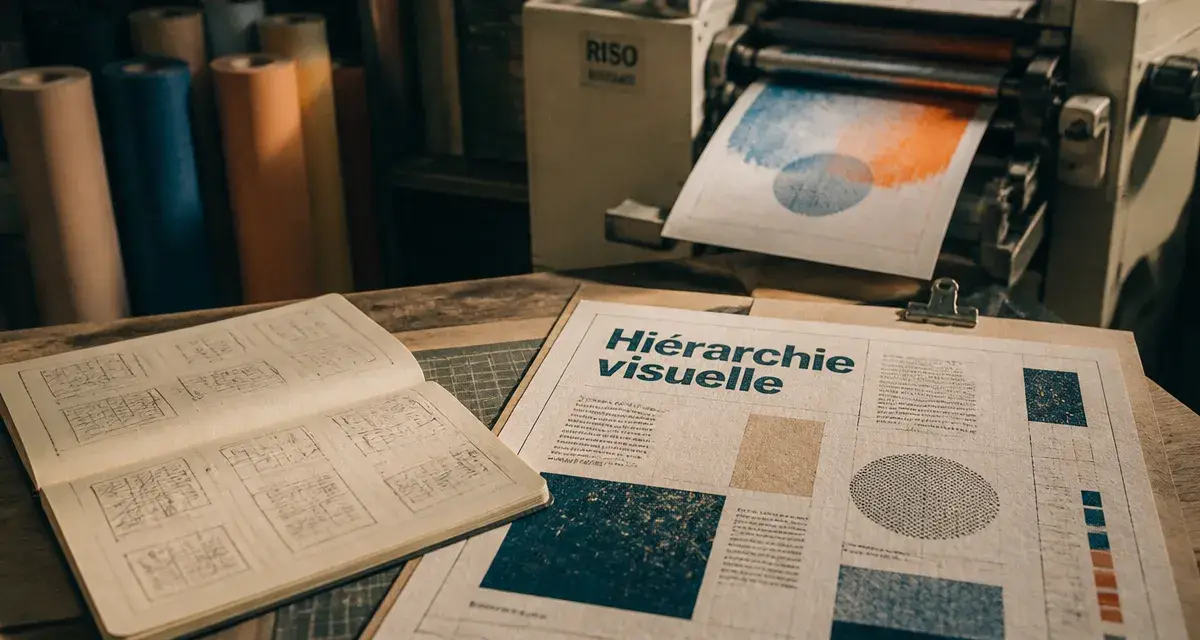 Design graphique : hiérarchie visuelle, mise en page typo