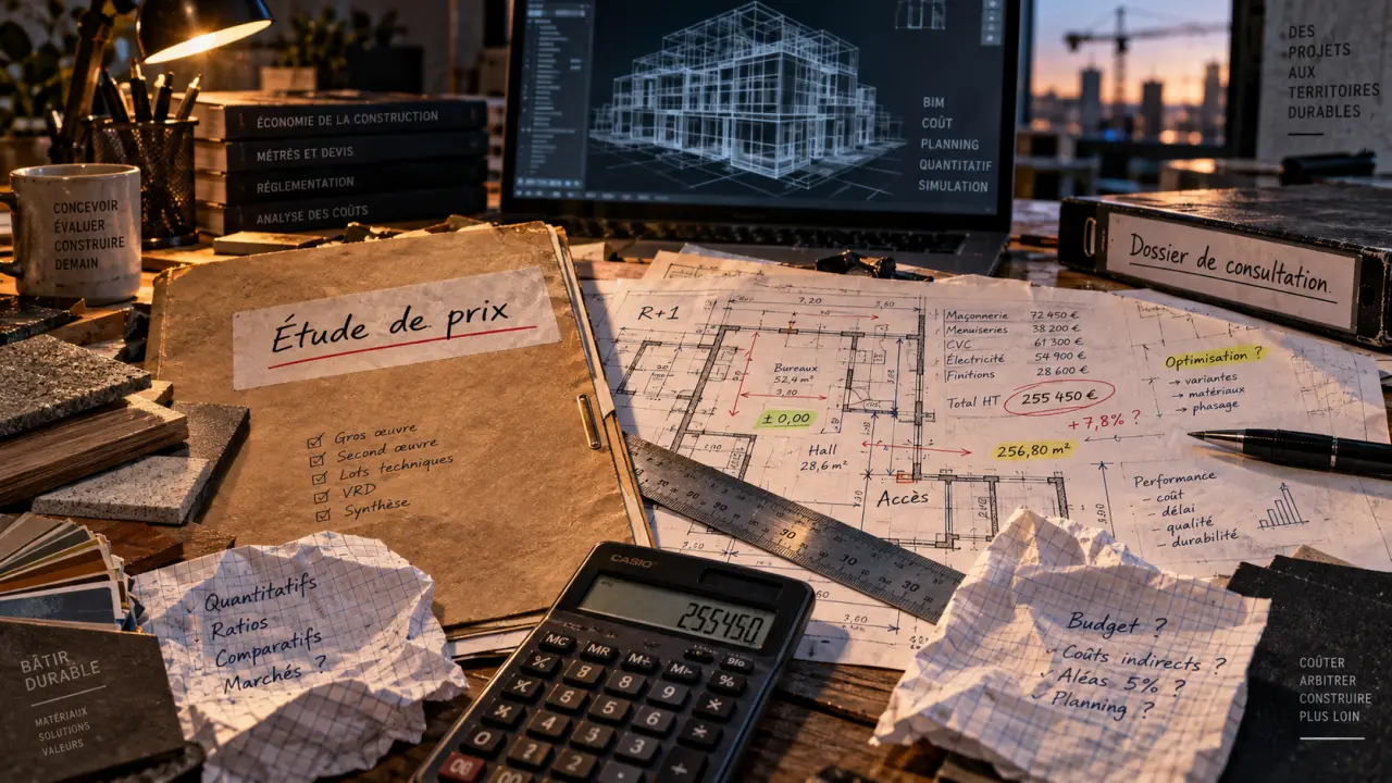 economiste de la construction formation, étude de prix BIM sur plans et chantier