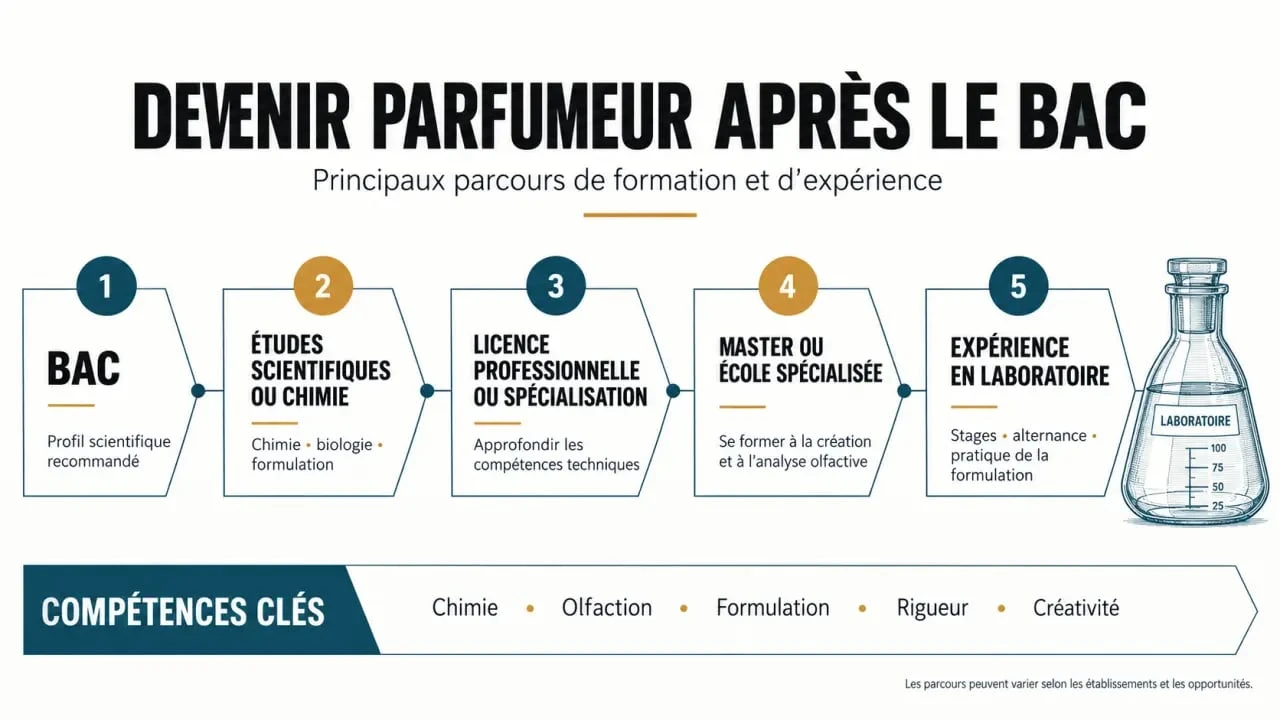 Formation parfumeur : parcours d'études et étapes vers les métiers de la parfumerie