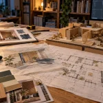 Formation architecture intérieur nantes : atelier avec plans et portfolio