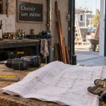 Metiers manuels : outils d’atelier sur table de travail