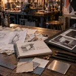 ecole d art annecy ESAAA Concours, atelier de croquis sur table bois