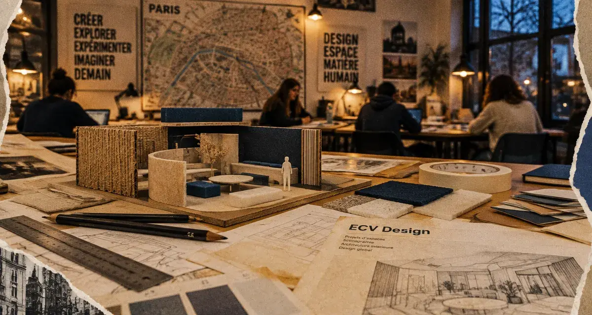 ecv campus design, maquette de design en atelier à Paris