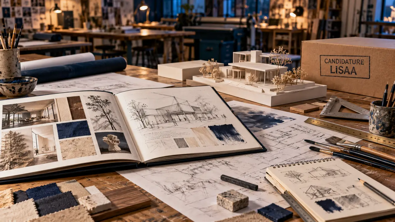lisaa nantes : portfolio d’atelier, plans et croquis pour candidature